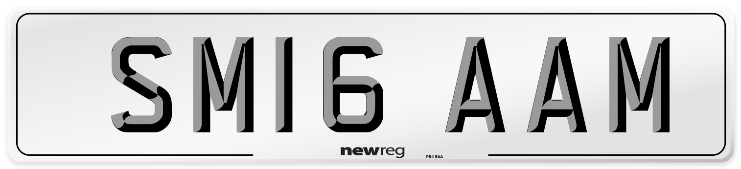 SM16 AAM Number Plate from New Reg